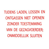 Marine Do Not Open During Loading, Unloading or Degassing Sign, Dutch, 180×100 mm