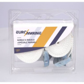 Euromarine White Polyester Buckle Straps 25 mm, 400 daN
