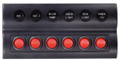Allpa Plastic Circuit Panel, 12v, 6-Position & LED-Indicators, Automatic Fuses, Dims. 183x90mm, Waterproof, 2x5a, 2x10a, 2x15a Fuses