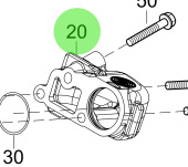 Steyr Z002697-0 - Water Pump-to-Coolant Distribution Pipe Connector for MO306H136 Engines