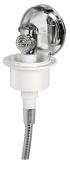 Osculati Classic Evo Chromed Door Flat Mounting Boat Shower with Mizar Chromed Brass Push-Button Shower Head Ø95 mm with Net PVC Hose 2,5 meter - 15.250.06