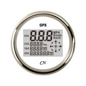 GPS Speedometer - White Dial, Chromium Bezel, Scale 0 - 9900, Ø96 mm