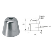 E. Polipodio OG044 Zinc Anode for Vetus Thruster BP195, Ø54x48 mm