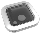 Goiot Aluminum Hatches Model 'Opal 00', Satin, Dims. 265x265mm, Hole Size 211x211mm, Mounting Depth 15mm
