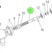Nanni Diesel 970310559 - Sea Water Pump Shaft for N4.60 and 4.200TD Engines