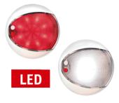 Hella EuroLED Touch, 2-Colors LED, White / Red, 9-33v, White Housing, With Dimmer, Ø129,5mm, H=29,5mm