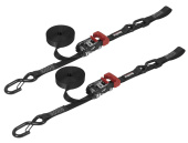 Speedstrap 25 mm Ratchet Tie-Down, S-Hooks and Loop, 450 cm, Black, 2 Pieces
