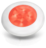 Hella Marine 2XT 980 507-241 LED Round Courtesy Lamps - Red - White Plastic Rim, 12V