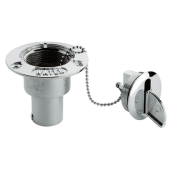 Allpa Chromed Brass Deck Entries 'Water', Hose Connection Ø50mm & 35mm, Flange Ø89mm