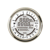 6 In 1 Instrument - White Dial, Chromium Bezel, 12V