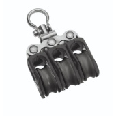 Barton N00330 - Triple Swivel Block Size 0 20mm – Plain Bearing, 3x Ø20mm Sheaves, Max Rope 6mm
