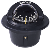 Ritchie Compass 'Explorer F-50', 12v, Flush Mount Compass, Dial Ø69,9mm/5°, Black
