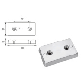 E. Polipodio NC019 Zinc Anode for Rudders & Flaps 110x70x20 mm