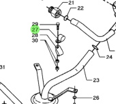 Bukh 551D0121 - Tube Bracket for DV36 Lubrication Pump Pipework
