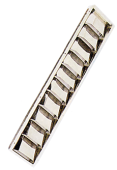 Allpa Stainless Steel Vent Grill 'Louvre', 505x89x27mm (Cut Out Sizes), 528x112mm (Outer Sizes)