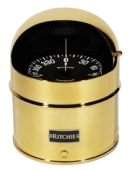 Ritchie Compass 'Globemaster D-515-X', 12/24/32v, Binnacle Mount, Ø127mm/2 Of 5°, Brass (Power)