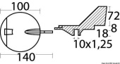 Osculati 43.270.63 - Magnesium Fin Anode Counter-Rotating Left 100/220HP