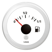 VDO A2C59514184 - Fuel Level Gauge 0 - 1/2 - 1/1, 3-180Ω White ViewLine 52 mm