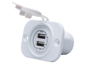 Talamex USB Socket Double 4.8A White With Flush Frame