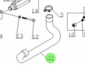 Nanni Diesel 48328102 - Gearbox Oil Cooler Hose for T4 Series Engines