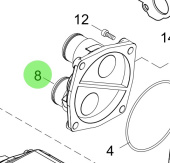 Steyr Z002693-0 - Rear Painted Intercooler Cover for Steyr Engine Installations