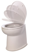 Jabsco 58040-3024 - Deluxe 17" Electric Toilet 24V, Straight With Solenoid, Soft Closing