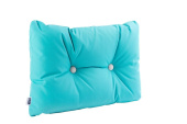Turquoise Cushion with White Buttons 55x35 cm