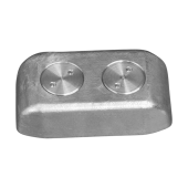 Tecnoseal MMI Zinc Oval Hull Anode without Insert with Zinc Plugs 150x80x40 mm
