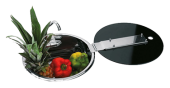 Allpa Round Sink With Glass Lid And Cold Water Tap 300x180mm