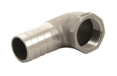 Vetus QB05FE - Hose Connector 90⁰, 316 Stainless Steel, Female G3/4'', Hose 25 mm