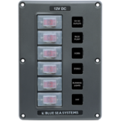 Blue Sea 4322 - Panel Switch H2O CB 6pos Grey (replaces 4322B-BSS)