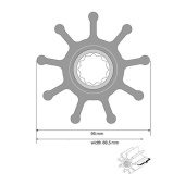 Johnson Pump 09-802B - Neoprene F9 Pump Impeller Service Kit