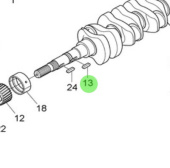 Nanni Diesel 970302985 - Feather Key for Crankshaft and Pistons Assembly