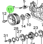 Nanni Diesel 970313979 - Crankshaft Pulley Sub-Assembly for T4 Series Engines