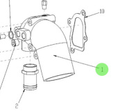 Nanni Diesel 665700062A - Exhaust Cooling Elbow for 5.250TDI Engines