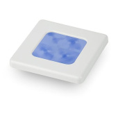 Hella Marine 2XT 980 583-251 - Slim Line Square Courtesy Lamps, Blue Light, White Plastic Rim, 24V DC