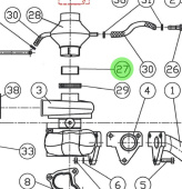Bukh 000E9598 - Bushing Spacer for DV32 and DV48 Air Inlet and Turbocharger