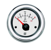 Vetus OILW - Oil Pressure Gauge, White, 12/24V, (0-8 kg/cm2), Cut-out Size Ø 52 mm (excl. Sensor) 