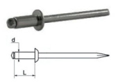 Euromarine A4 Stainless Steel Flat Head Open Blind Rivets Ø4–5 mm, 8–30 mm