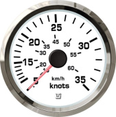 Uflex Ultra White SS Speedometer - 35 Knot