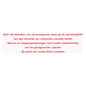 Marine Pump Room Entry Safety Instructions Sticker, Dutch, Soft PVC, 70×250 mm