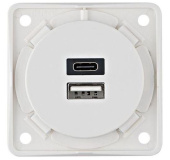 Berker USB Charging Socket A+C 230V, Matt White