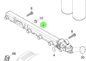 Steyr Z002696-0 - Engine Coolant Distribution Pipe Assembly for 6-Cylinder Steyr Engines