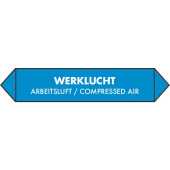 Marine Compressed Air Pipe Identification Sticker, Dutch, German & English, Soft PVC, 150×30 mm