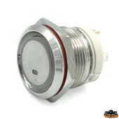 Trem L0685121 - Stainless Steel Switch 20A Green (On)-Off