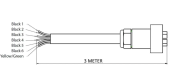 Vetus ECG3/6 - Electric Gear Cable, 6 Wires, 3 meter