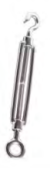 Plastimo 421980 - Stainless Steel Turnbuckles For Cable, 1 Hook + 1 Eye, 6 X 160mm (x2)