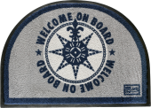 Marine Business Welcome Doormat On Board Round Blue