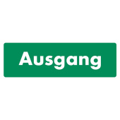 Marine Exit Identification Sticker "Ausgang", German, Soft PVC, 300×100 mm