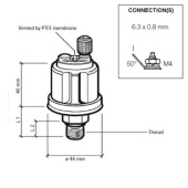 VDO 362-081-004-001C - Pressure Sender 0-25 Bar - 1/8-27 NPTF